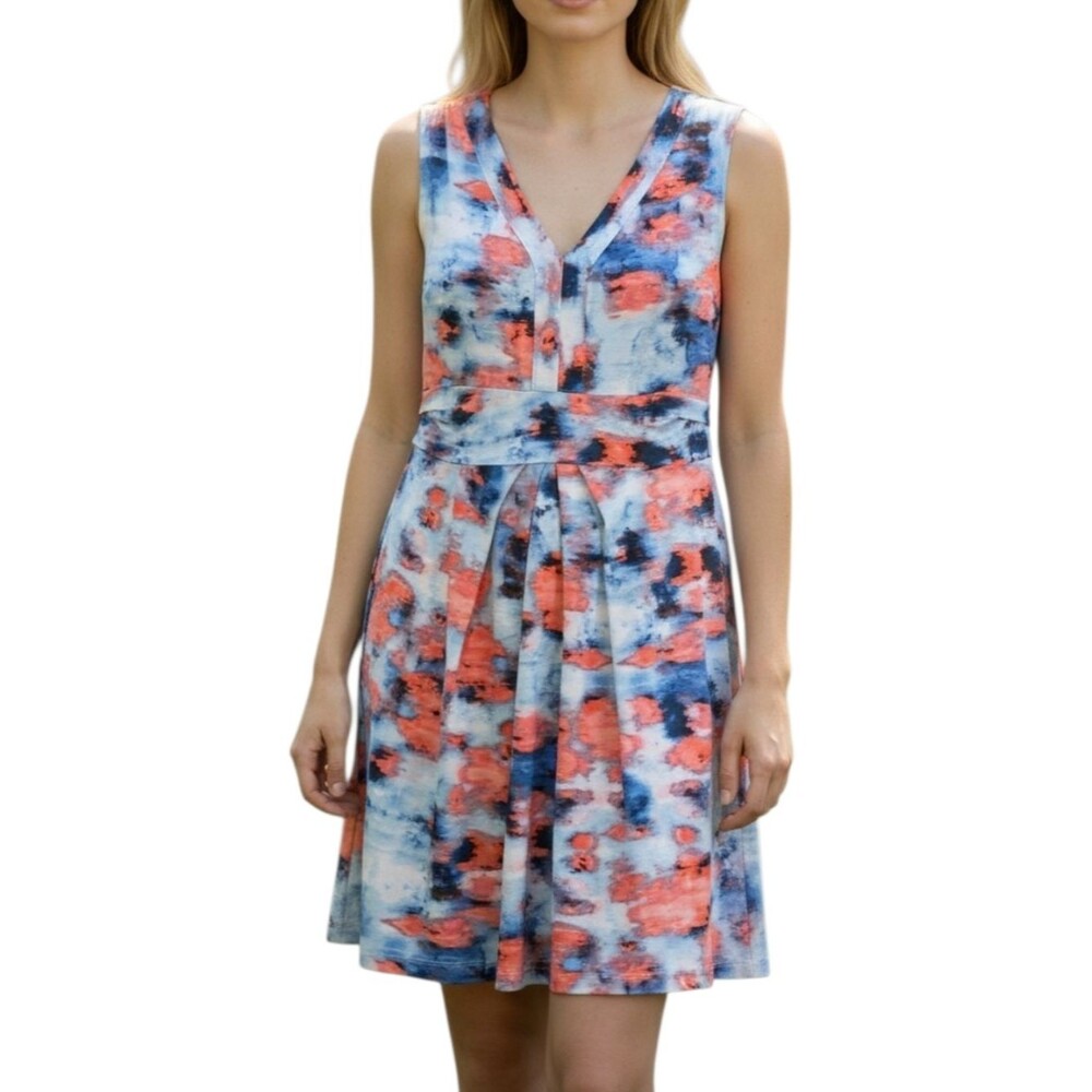 Simply Vera Watercolor Tie Dye Summer Dress